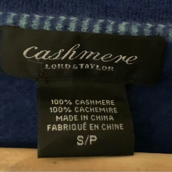 Lord and Taylor Cashmere Blue Sweater - Picture 2 of 3